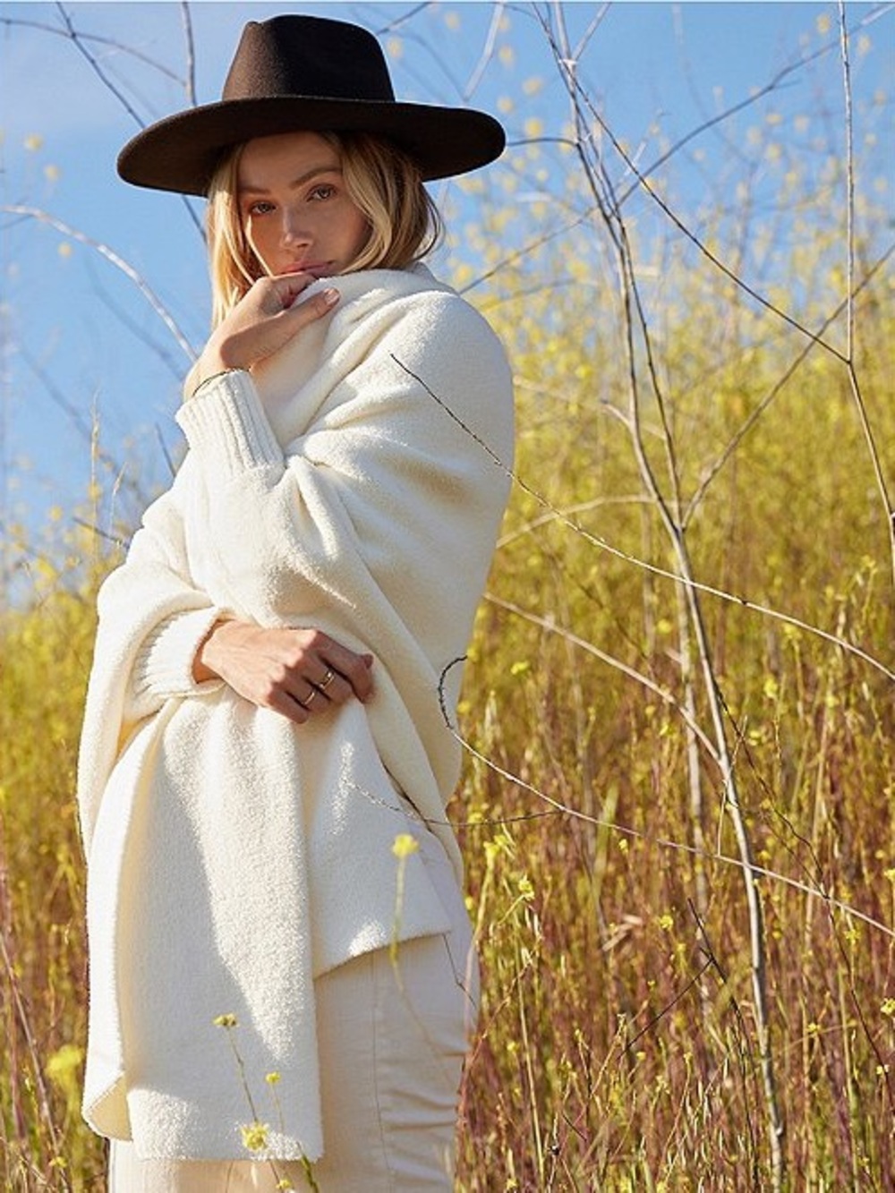 Barefoot Dreams Women's Cream Bouclé Open-Front Cardigan
